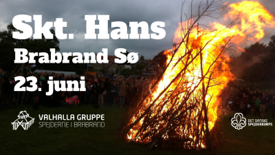 Skt. Hans bål med tekst. Brabrand Sø 23. juni 